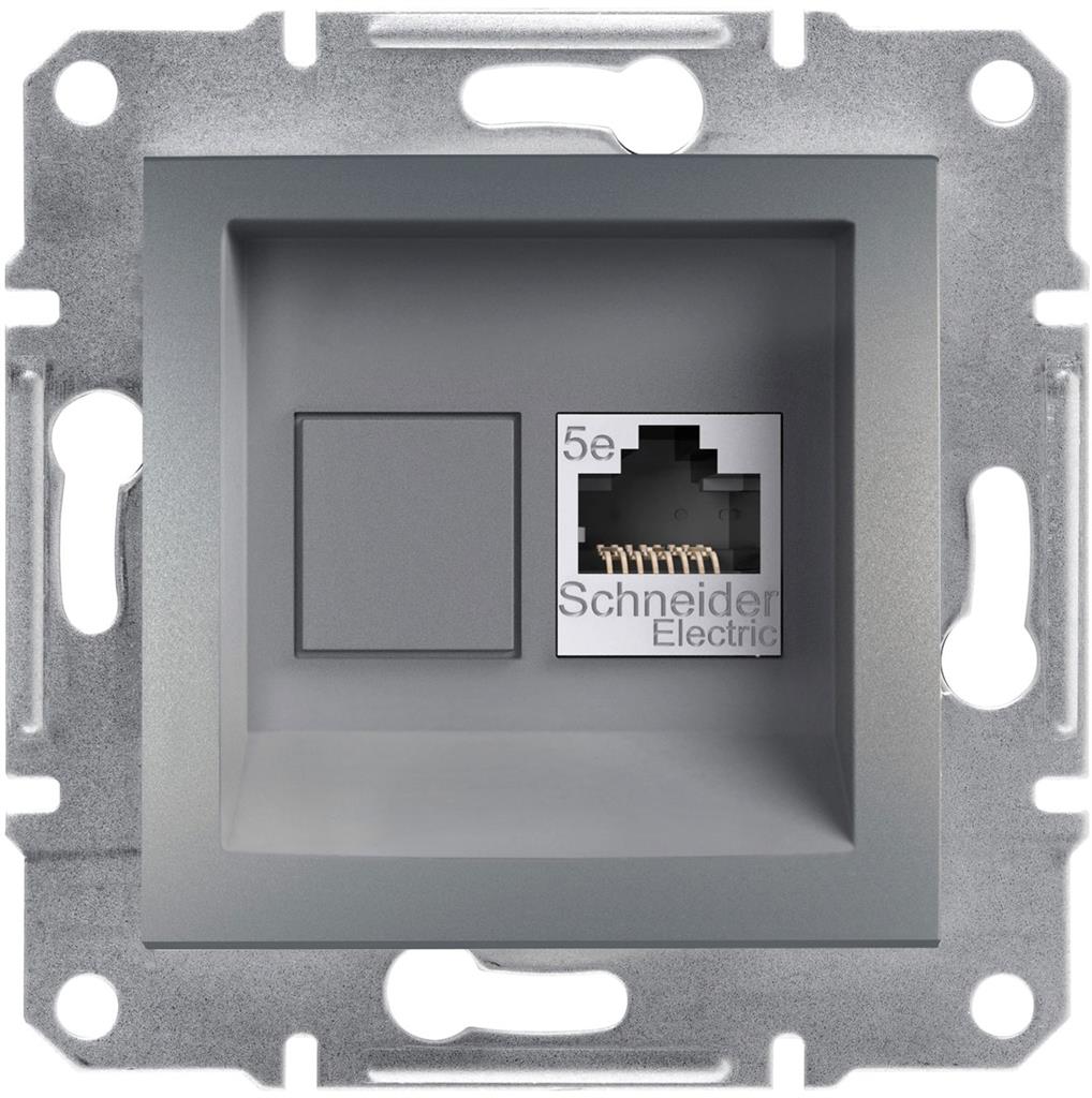 Розетка RJ45 UTP cat.5е цвят Стомана Asfora SE