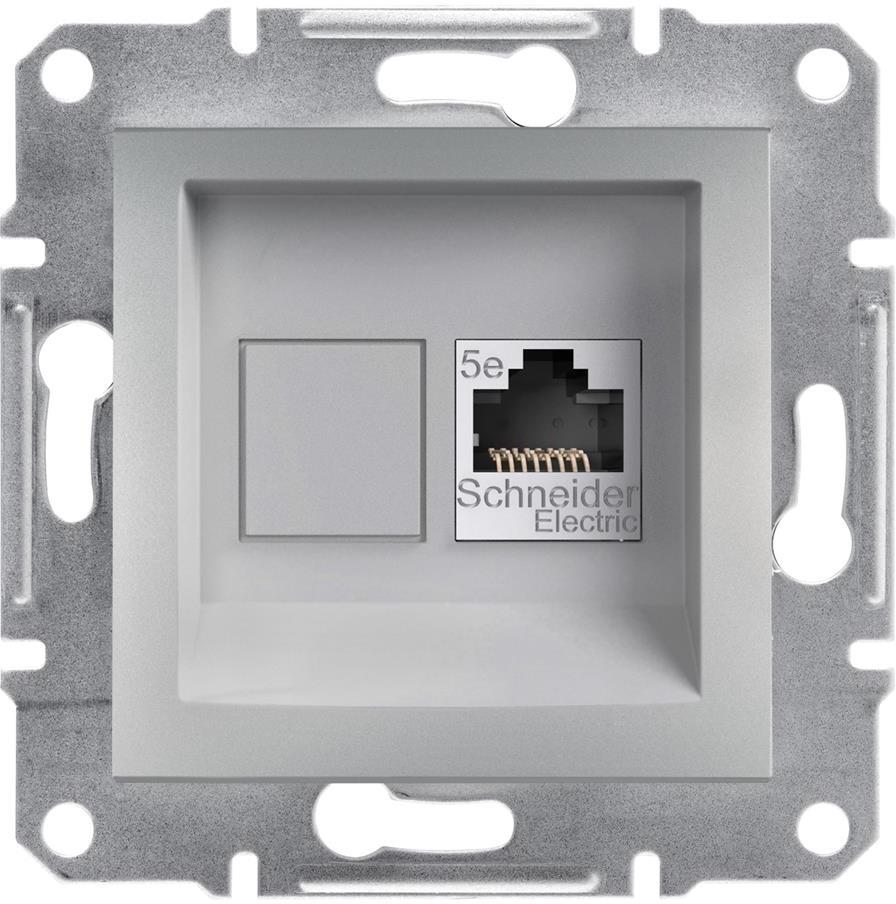 Розетка RJ45 UTP cat.5е цвят Алуминий Asfora SE