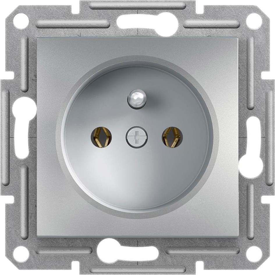 Контакт френски стандарт 16A цвят Алуминий Asfora SE