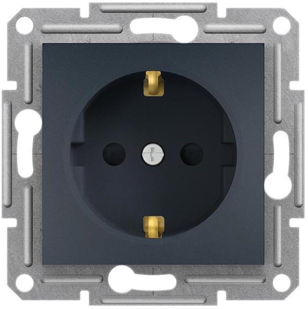 Контакт ШУКО 16A с детска защита цвят Антрацит Asfora SE