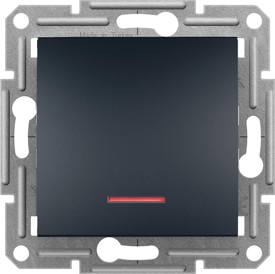Еднополюсен ключ с подсветка цвят Антрацит Asfora SE