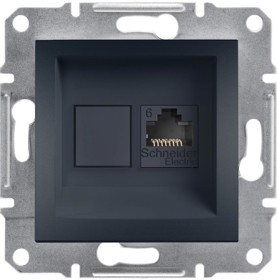 Розетка RJ45 UTP cat.6 цвят Антрацит Asfora SE