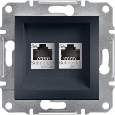 Розетка 2xRJ45 UTP cat.5e цвят Антрацит Asfora SE