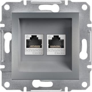 Розетка 2xRJ45 UTP cat.6 цвят Стомана Asfora SE