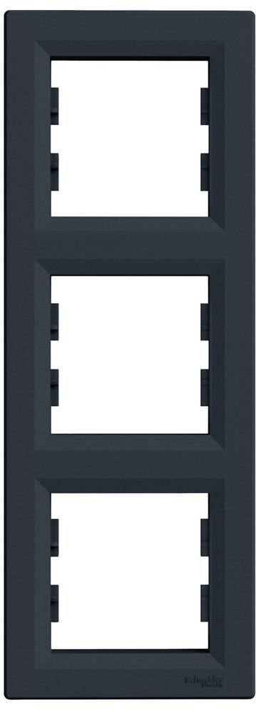 Рамка 3х вертикална цвят Антрацит Asfora SE