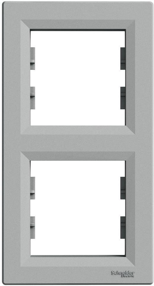 Рамка 2х вертикална цвят Алуминий Asfora SE