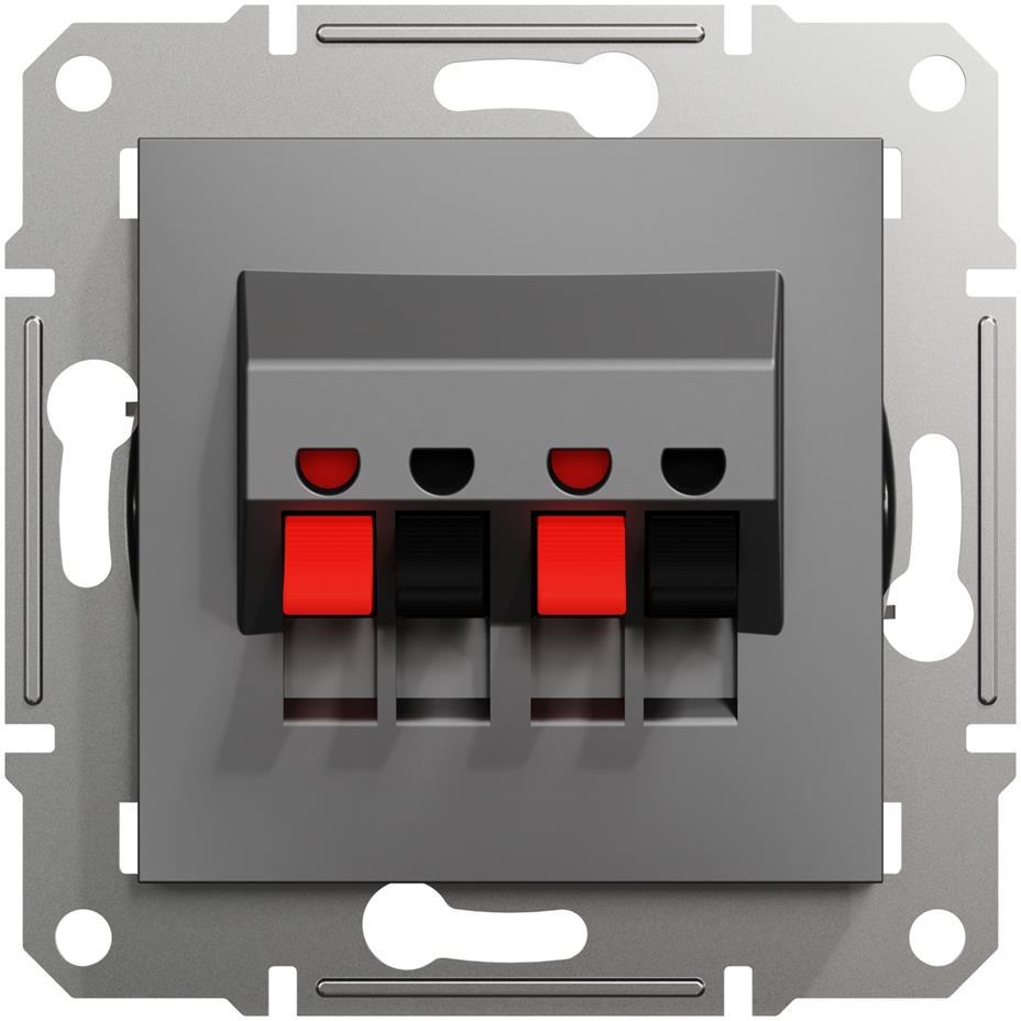 Розетка за тонколони двойна цвят Антрацит Asfora SE