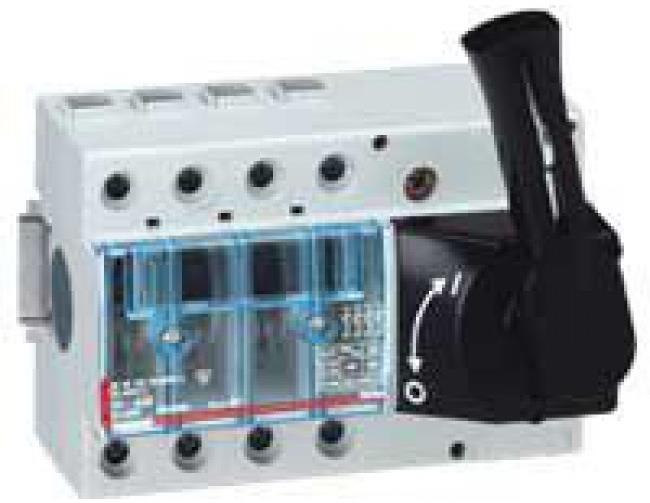 Товаров прекъсвач 125A 4P DIN с видимо разделяне на веригата, предна ръкохватка Legrand