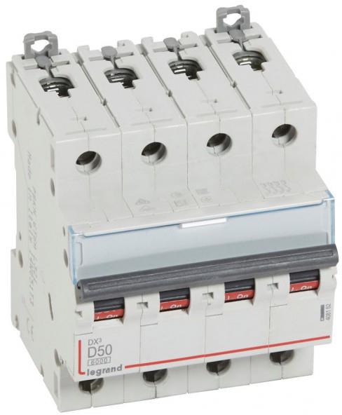 Автоматичен прекъсвач DX3 4P 50A крива D 6kA Legrand
