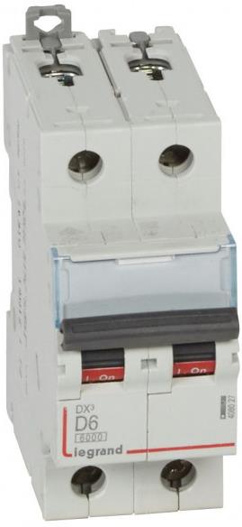 Автоматичен прекъсвач DX3 2P 6A крива D 6kA Legrand