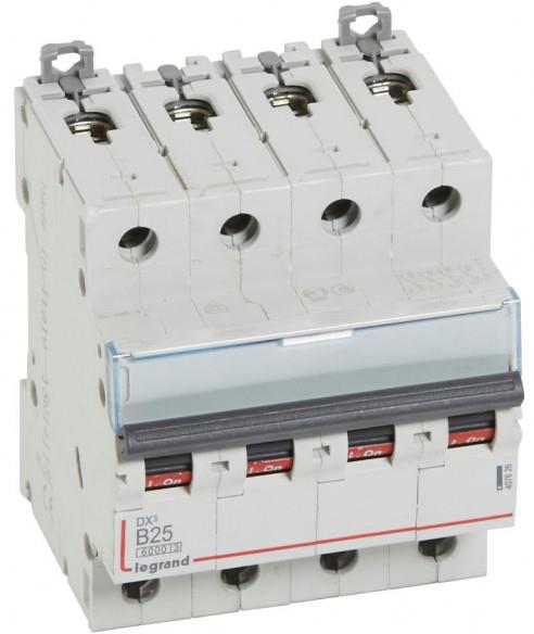 Автоматичен прекъсвач DX3 4P 25A крива B 6kA Legrand