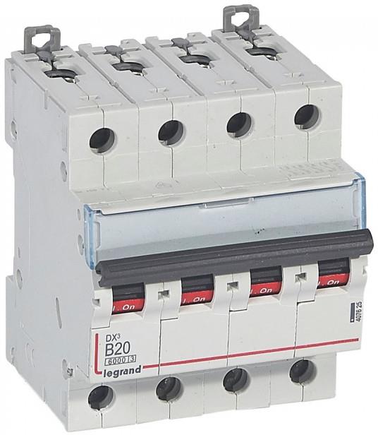 Автоматичен прекъсвач DX3 4P 20A крива B 6kA Legrand