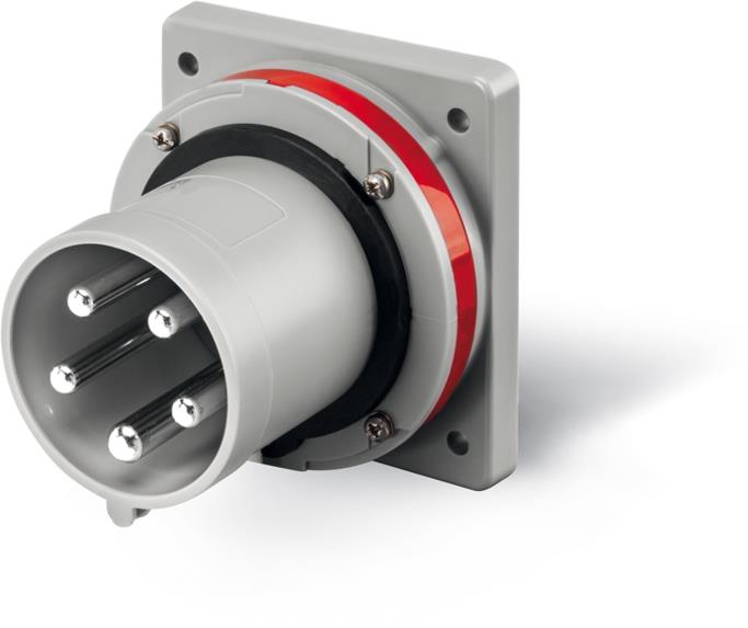 Промишлен щепсел 3P+N+Е 63A 380V IP54, 6h серия Optima панелен монтаж 100x110мм Scame