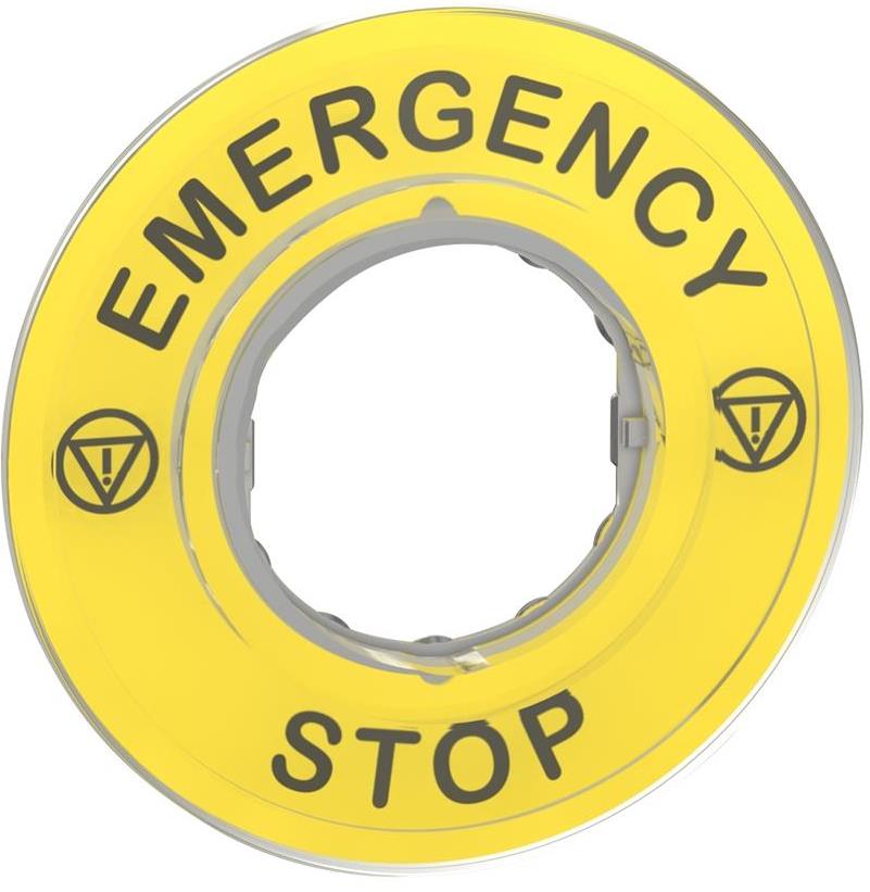 Основа с надпис EMERGENCY STOP Ф60мм XB4 SE