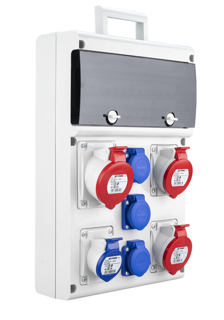 Табло 632.5520 тип А сглобено с индустриални контакти Scame и токови защити ABB