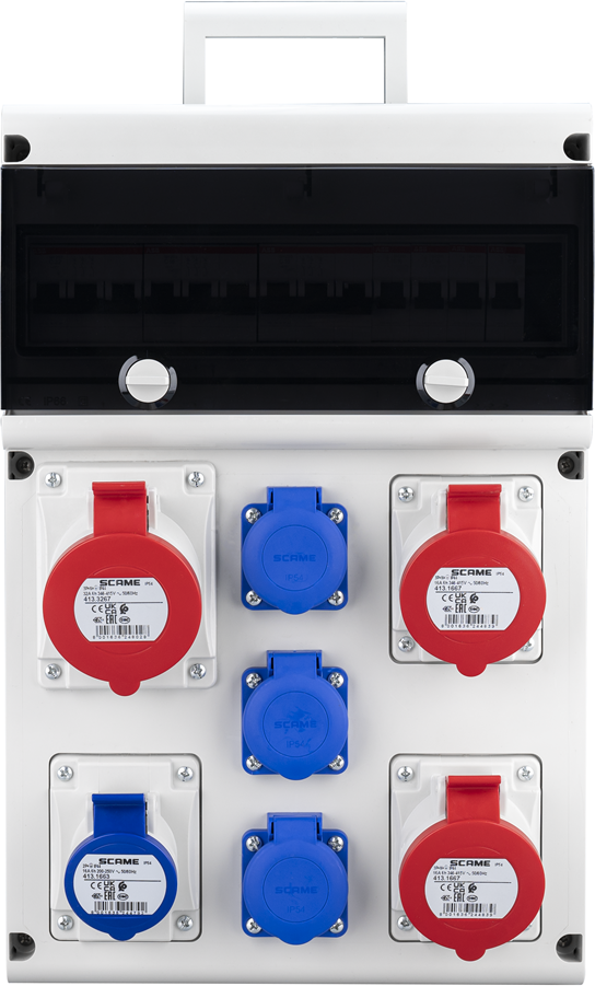 Табло 632.5520 тип А сглобено с индустриални контакти Scame и токови защити ABB