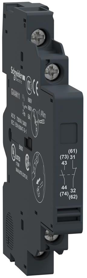 Блок помощни контакти TeSys GVx 1NO-1NC ляв монтаж SE