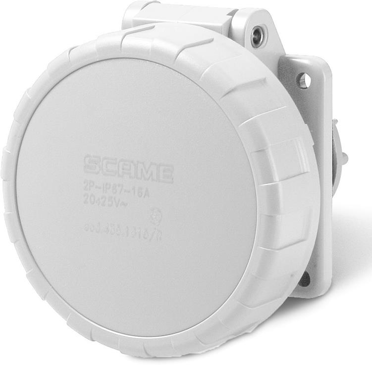 Промишлен панелен контакт 2P 16A 40-50V 55X55мм DC IP67 Scame