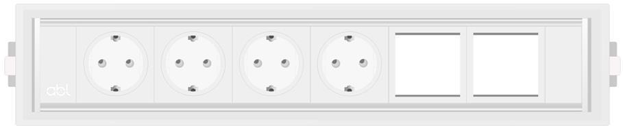 Модул Level-E 6M с 4х Шуко и 2х празни модула, цвят Бял, ABL