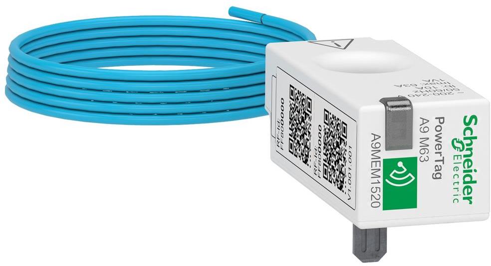 Мерител PowerTag Energy M63 1P+N с кабел, монтаж отгоре или отдолу, SE