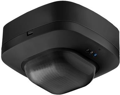 Датчик за присъствие PIR, за открит монтаж на таван, 360°, обхват 8 x 8m @ h=2,8m, IP20, IR Quattro HD, Черен, Steinel