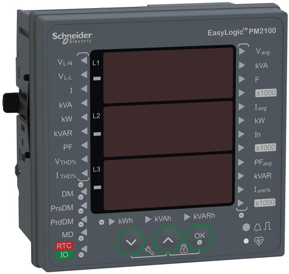 Мрежов анализатор за ИНДИРЕКТНО мерене на ел. енергия PM2120, Modbus, за панелен монтаж, SE