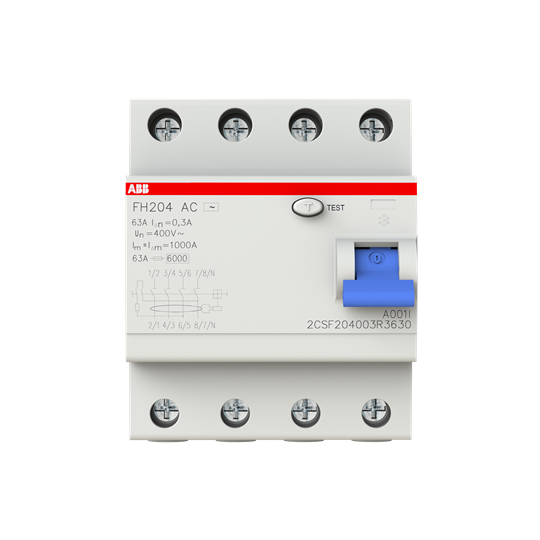 ДТЗ 4P 25А 300mА серия FH204 тип AC ABB