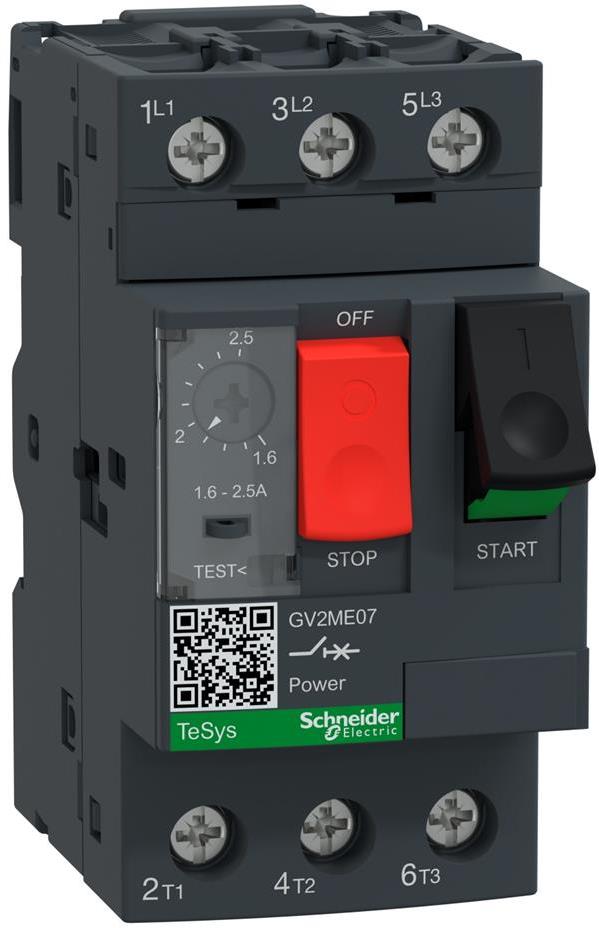 Моторна защита TeSys GV2ME 0.75kW TM 1.6…2.5A 100kA 50Hz SE