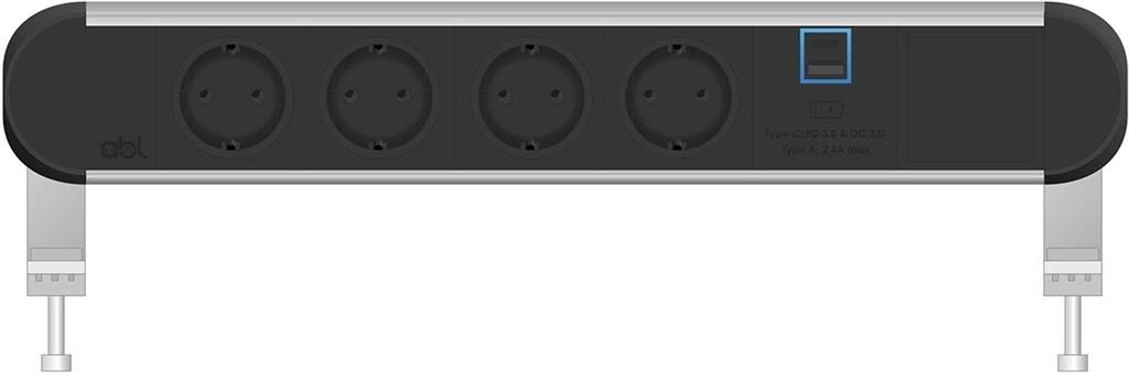 Модул Chroma 6M с 4х Шуко, USB тип A+C и 1х празен модул, цвят Черен, ABL