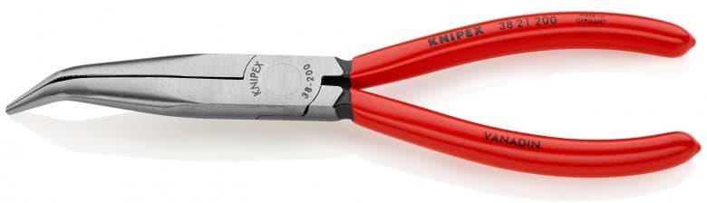 Клещи с извит дълъг остър връх, червена ръкохватка 200мм, Knipex