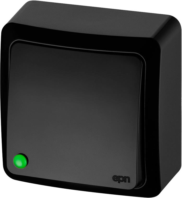 Бутон IP20 открит монтаж цвят Черен Berg EPN