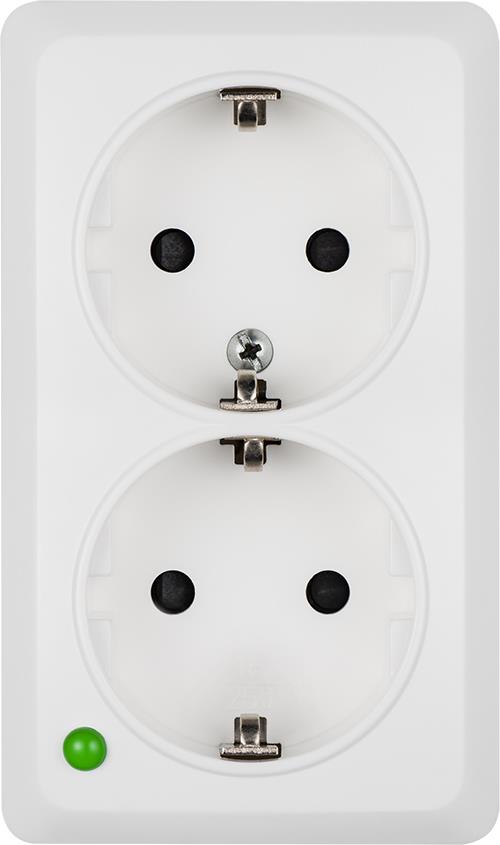 Контакт шуко ДВОЕН IP20 открит монтаж цвят Бял Berg EPN