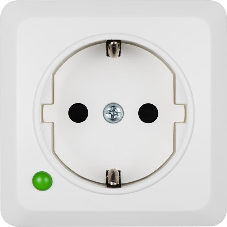 Контакт шуко ЕДИНИЧЕН IP20 открит монтаж цвят Бял Berg EPN