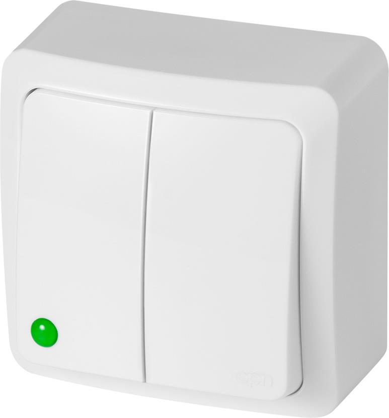 Сериен ключ IP20 открит монтаж цвят Бял Berg EPN