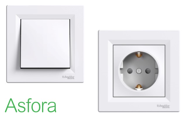 Бели механизми и рамки Asfora SE