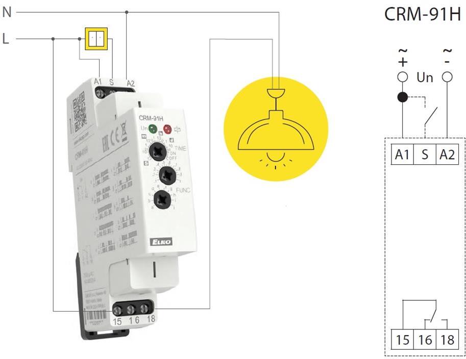 Реле за време, мултифункционално, 10x 0.1s...10d, 1c/o 16A, 230Vac, 1DIN, Elko EP