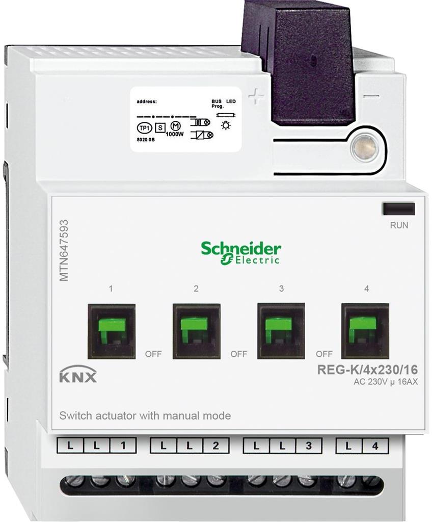 Актуатор изходи с ръчно управление REG-K 4х 230Vac 16A 4DIN KNX SE