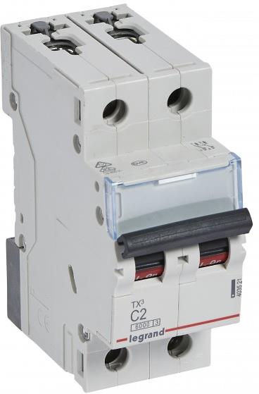 Автоматичен прекъсвач TX3 2P 2A крива С 6kA Legrand