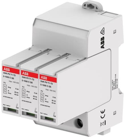 Катоден отводител тип 1+2 PV OVR-DC 40kA 1000V= 2P ABB