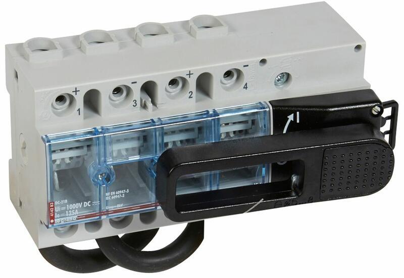 Товаров прекъсвач 125A 2P 1000V= DIN с видимо разделяне на веригата, предна ръкохватка Legrand