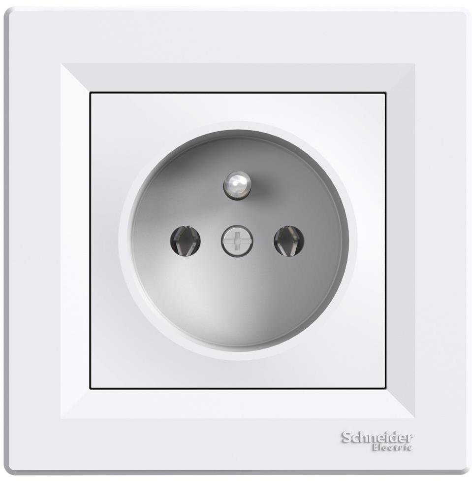 Контакт френски стандарт 16A моноблок цвят Бял Asfora SE