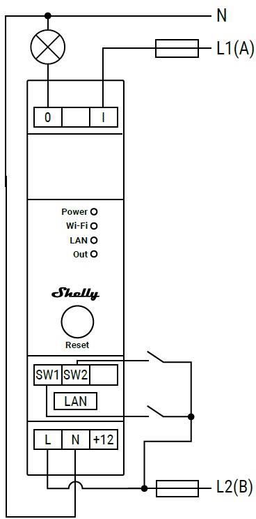 Импулсно Smart реле 1х On/Off 16A за DIN монтаж Shelly PRO 1 - 268001S