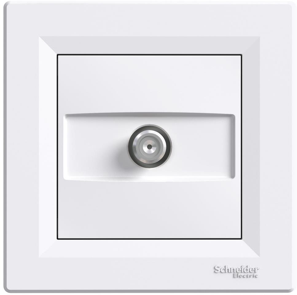 Розетка F конектор 1dB моноблок цвят Бял Asfora SE