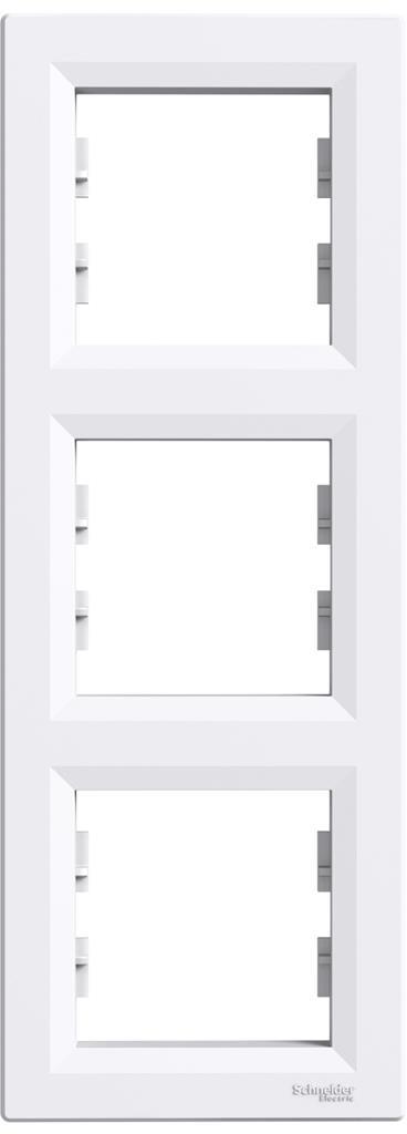 Рамка 3х вертикална цвят Бял Asfora SE