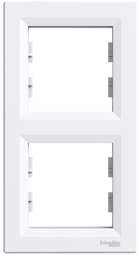 Рамка 2х вертикална цвят Бял Asfora SE