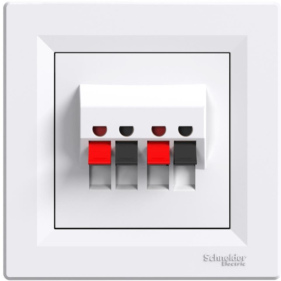 Розетка за тонколони двойна моноблок цвят Бял Asfora SE