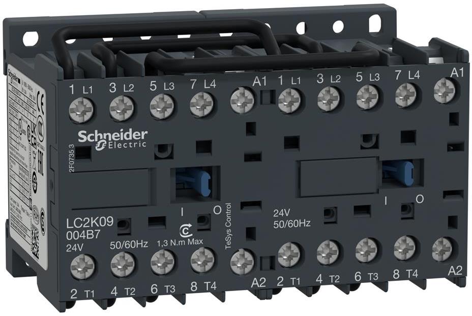 Контактор реверсивен TeSys K 4P 4kW (20A AC-1) 220V 50/60Hz SE