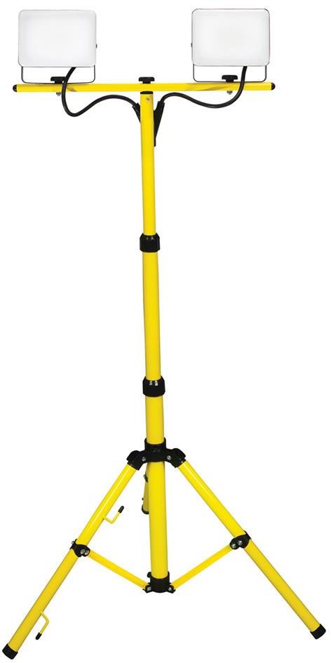 Работна лампа 2х30W 2х3200lm 6500K със стойка триножник IP44 220V с кабел H05RN-F 3x1mm2 2,5 метра Commel