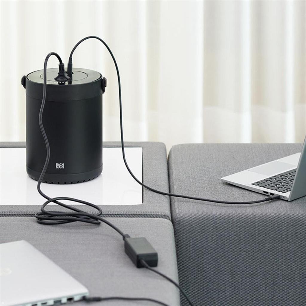 Зарядна станция MOV:E 230Wh с 1х Шуко, 2х USB тип А и 2x USB тип C Power Delivery, цвят Черен, Bachmann