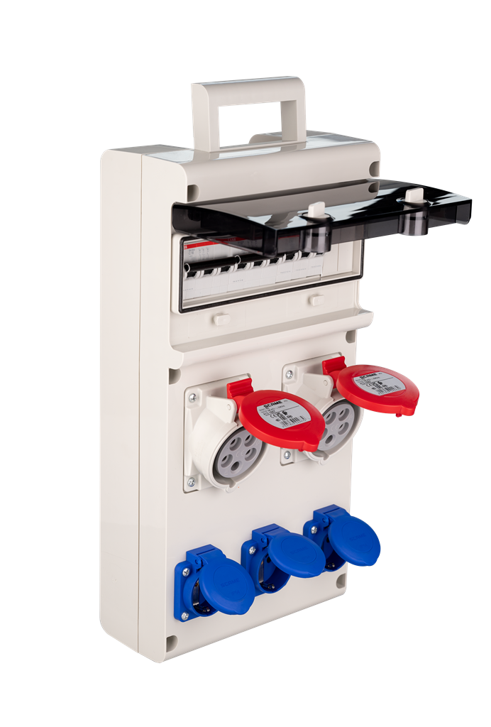 Табло 632.4520 тип А сглобено с индустриални контакти Scame и токови защити ABB